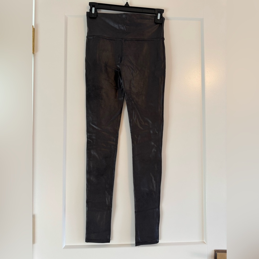 NWT! SPANX Black Faux Leather Leggings, Sz. S